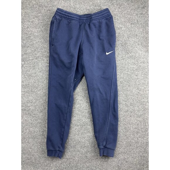 Nike Pants Mens Small Blue Fleece Joggers Sweatpants Athletic Swoosh Cuffed - Picture 1 of 9